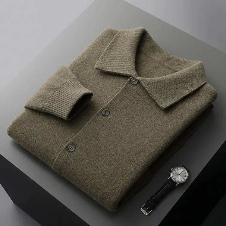 Collared Button Front Cardigan for Men | Lorenzo