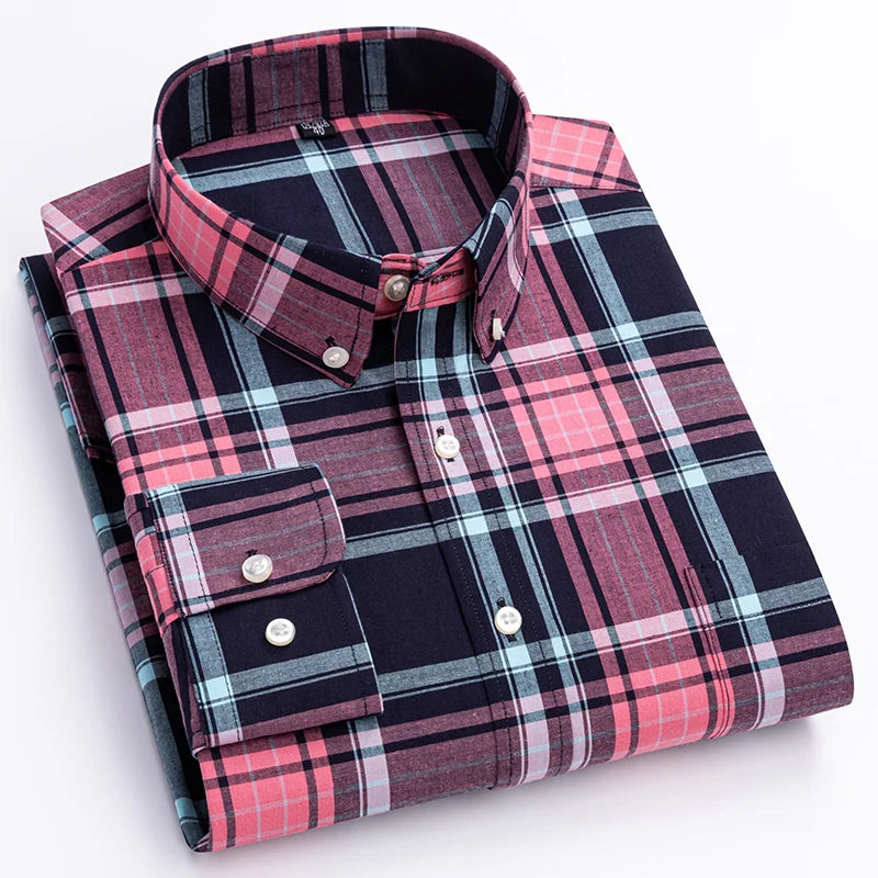 Classic Check Button Down Shirt For Men | Cedric