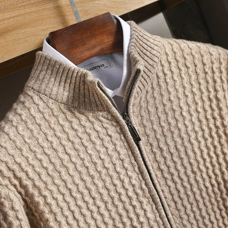 Textured Zip Front Sweater For Men | Bennett
