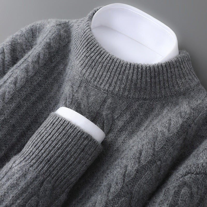 Cable Knit Crew Neck Sweater for Men | Evander