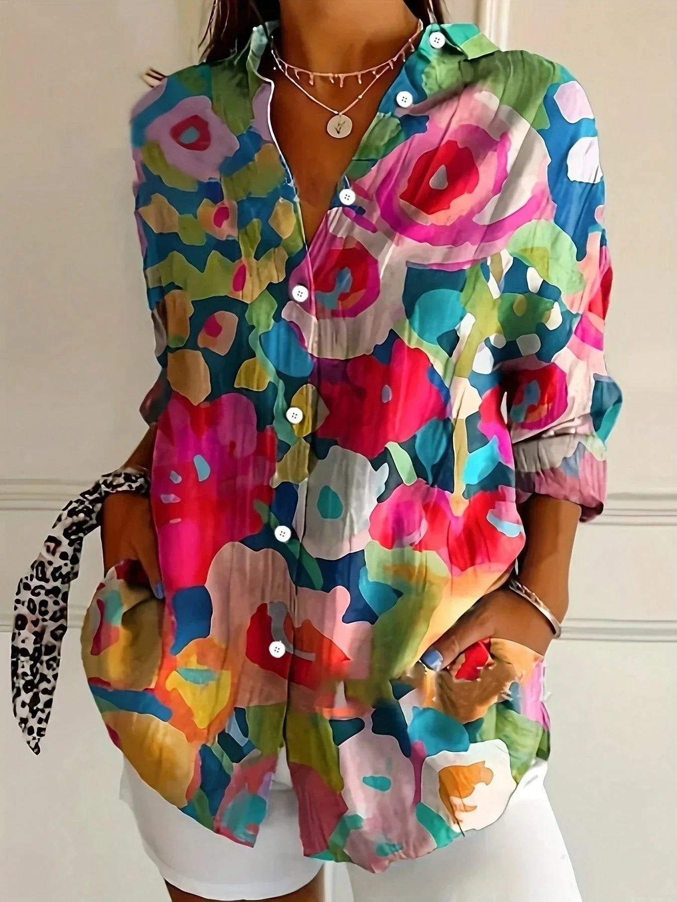 Colourful Pattern Blouse For Women | Mireya