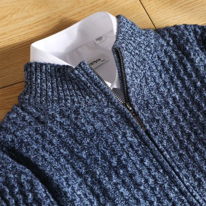 Textured Zip Front Sweater For Men | Bennett