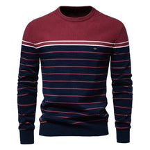 Striped Crew Neck Sweater For Men | Almeric