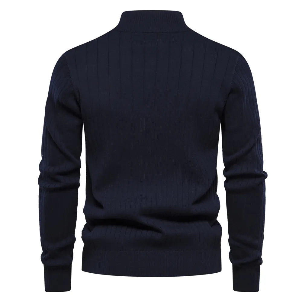 Ribbed Zip Neck Sweater for Men | Corin