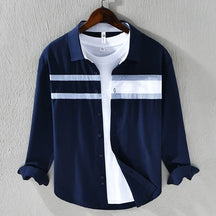 Contrast Panel Stripe Shirt For Men | Nathan