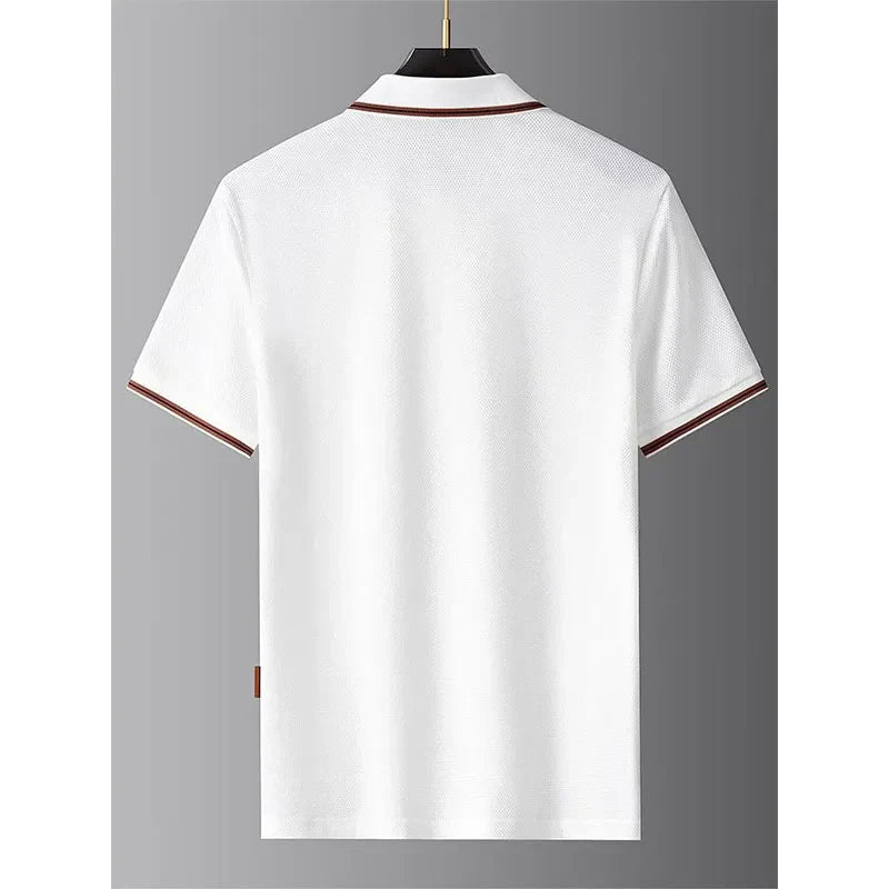 Textured Trim Polo Shirt for Men | Alvaro