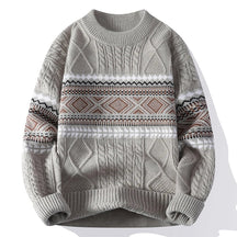 Nordic Pattern Crew Neck Sweater for Men | Soren