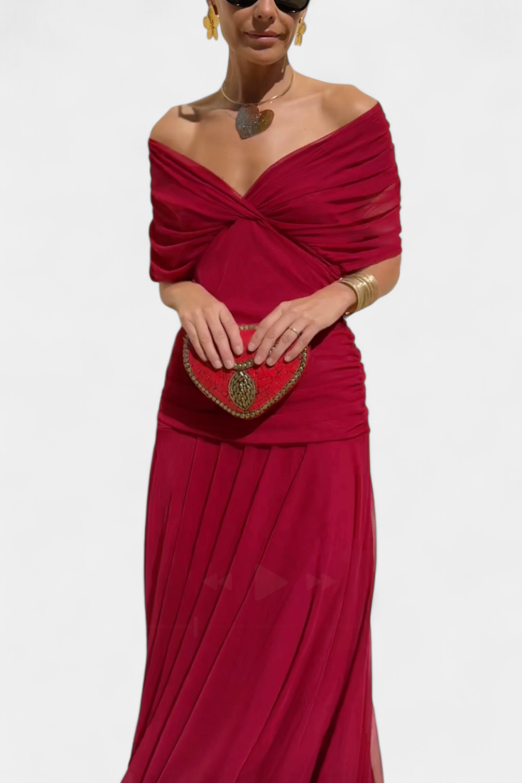 Elegant V Neck Maxi Dress For Women | Grace