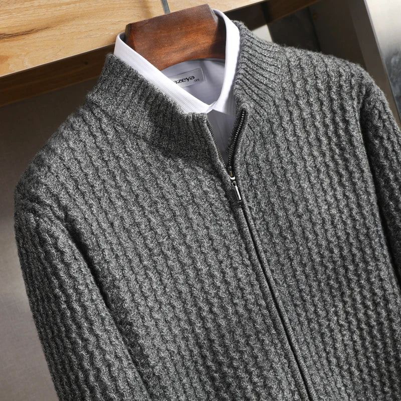 Textured Zip Front Sweater For Men | Bennett