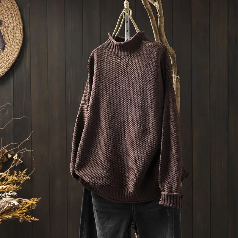 Textured High Neck Sweater For Women | Elowira