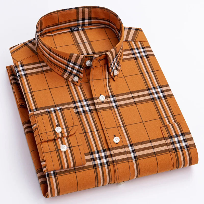 Classic Check Button Down Shirt For Men | Cedric