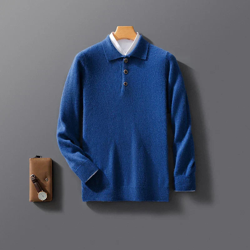 Collared Knit Polo Sweater For Men | Bellamy