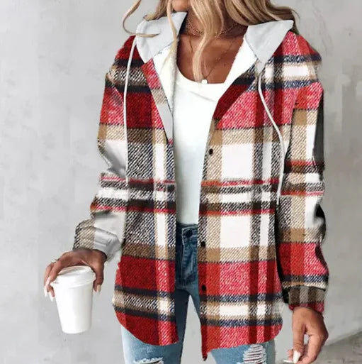 Plaid Hooded Coat for Women | Brielle