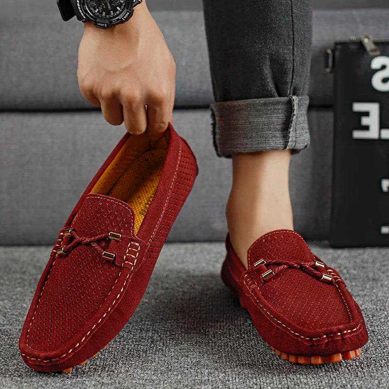 Perforated Slip On Loafers For Men | Tavian