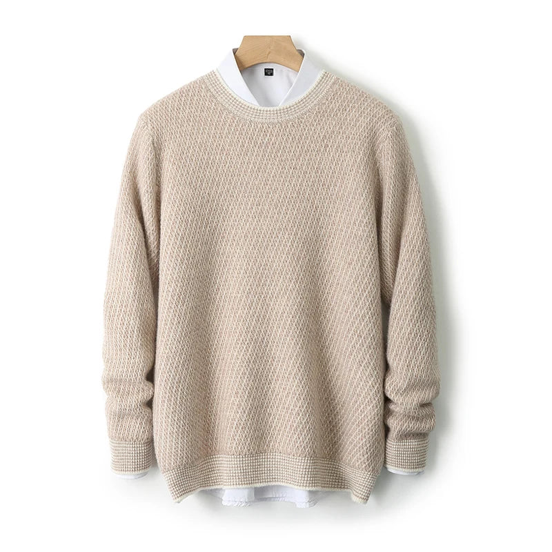 Textured Crew Neck Sweater for Men | Jheo