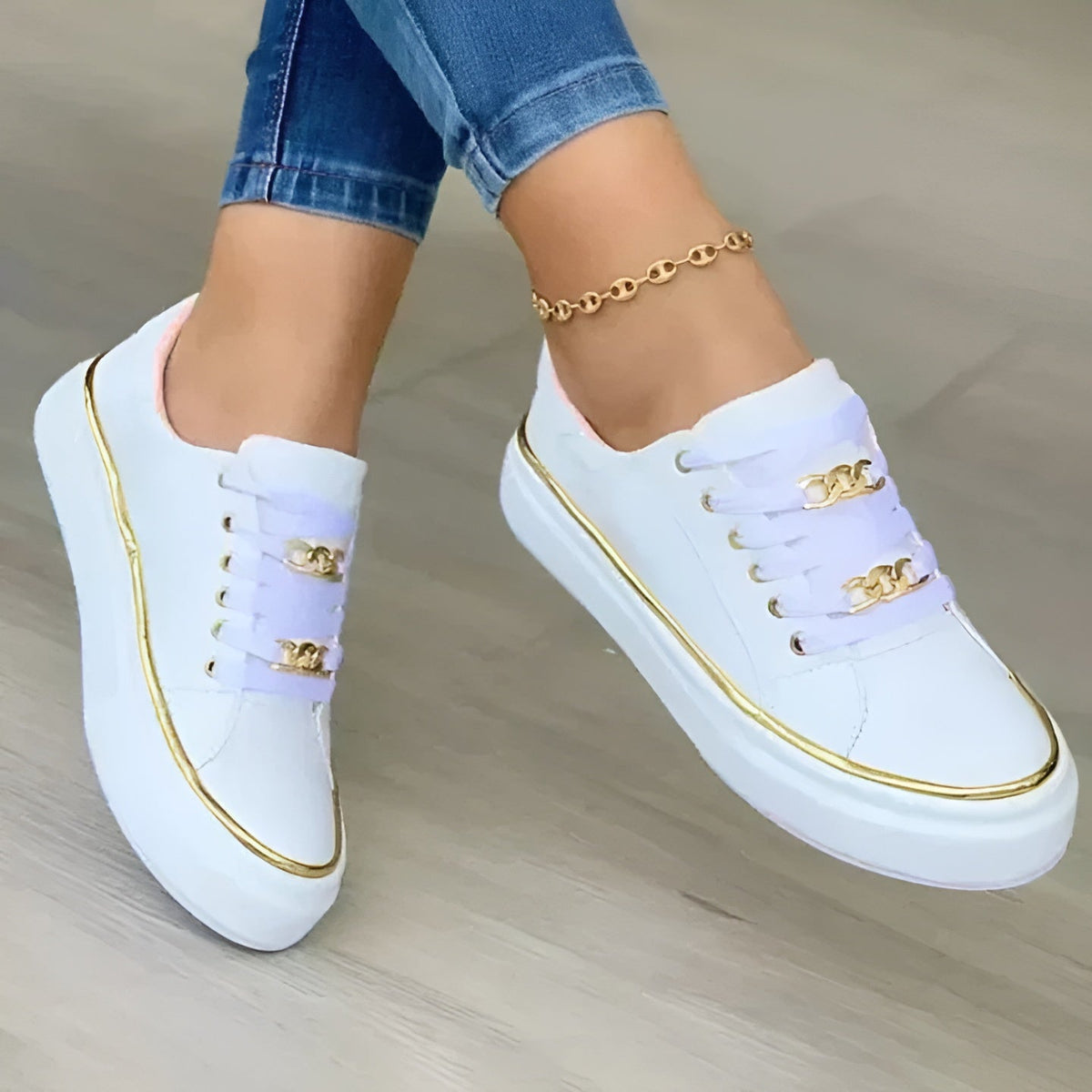 Chain Accent Comfort Sneakers For Women | Maureen
