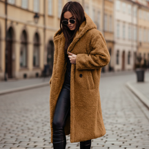 Long Hooded Textured Coat For Women | Ardelia