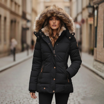Faux Fur Hooded Quilted Parka For Women | Caldrisa