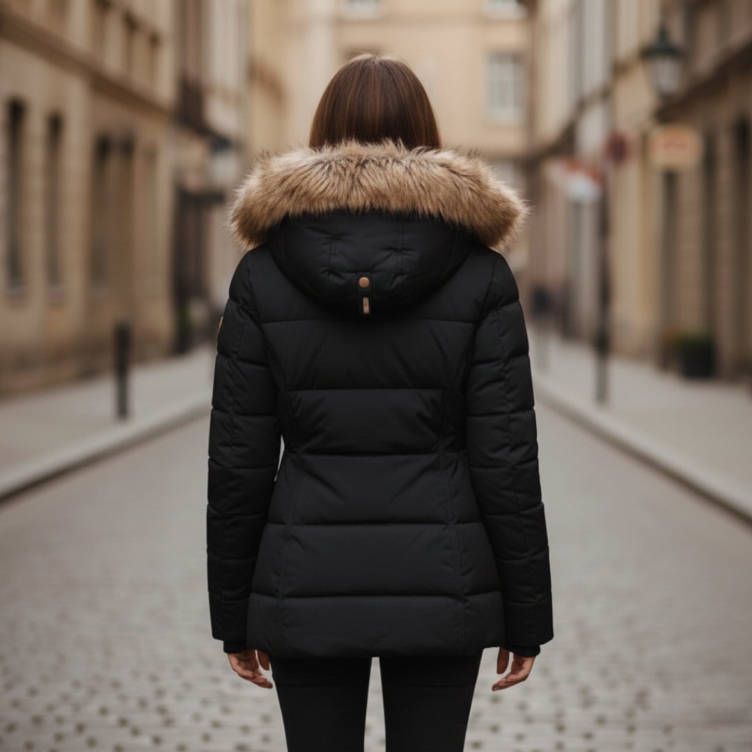 Faux Fur Hooded Quilted Parka For Women | Caldrisa
