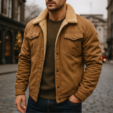 Sherpa Lined Button Front Jacket For Men | Dennis