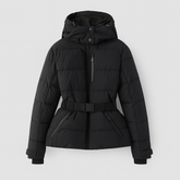Belted Hooded Quilted Puffer Jacket For Women | Nyrelle