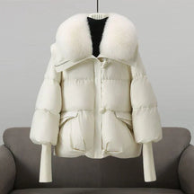 Padded Jacket With Wide Collar For Women | Caldrisse
