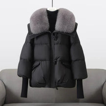 Padded Jacket With Wide Collar For Women | Caldrisse