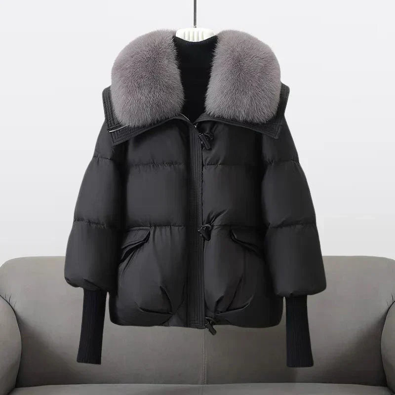 Padded Jacket With Wide Collar For Women | Caldrisse