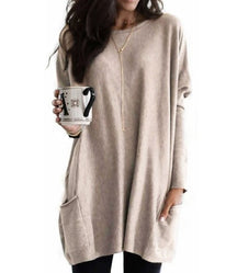 Relaxed Long Sleeve Pocket Tunic For Women | Mirelith