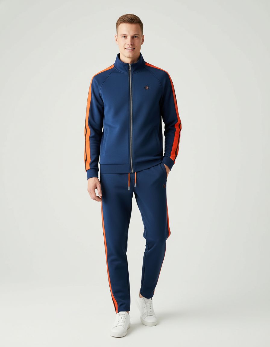 Athletic Zip Up Tracksuit Set For Men | Marco