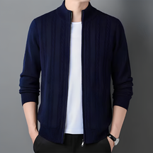 Zip Neck Ribbed Cardigan for Men | Evander