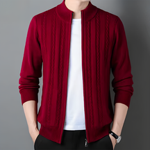 Zip Neck Ribbed Cardigan for Men | Evander