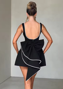 Sleeveless Back Bow Mini Dress For Women | Ismara