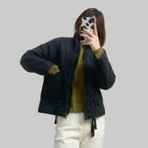 Quilted Zip Front Jacket For Women | Mirelda