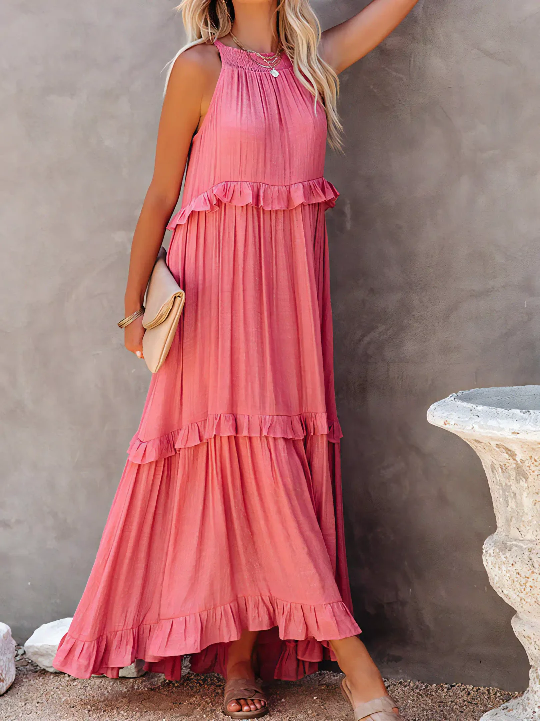 Tiered Ruffle Long Dress For Women | Lara