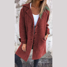 Casual Long Button Coat For Women | Arlena