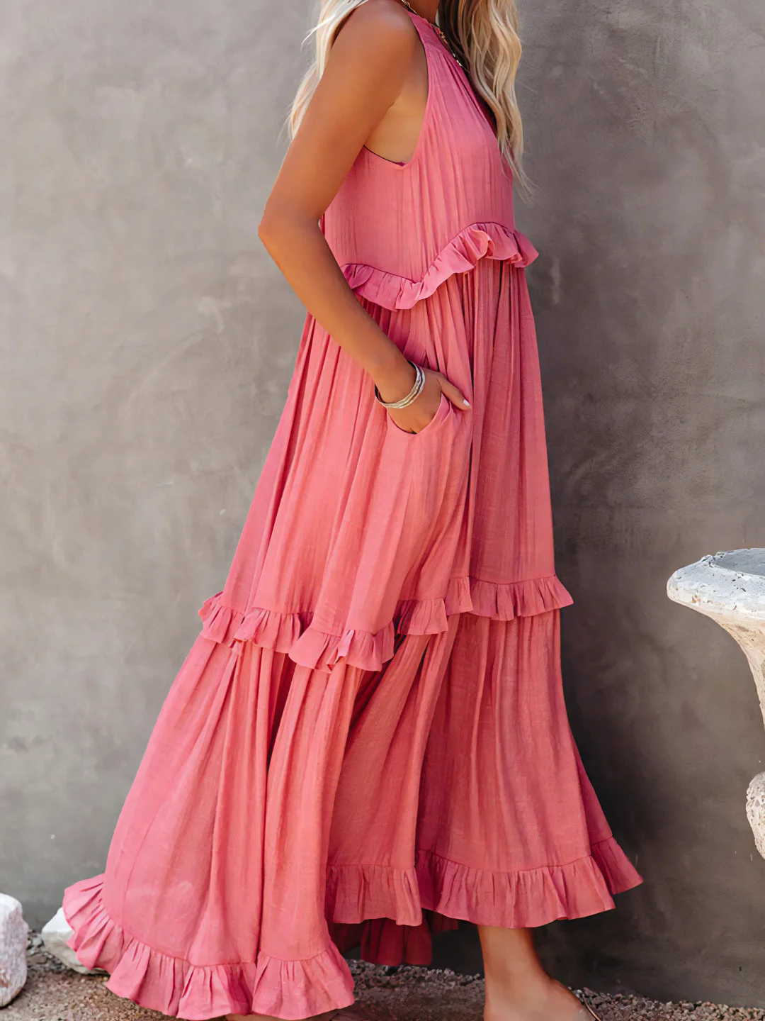 Tiered Ruffle Long Dress For Women | Lara