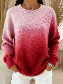 Gradient Crew Neck Sweater For Women | Emilie