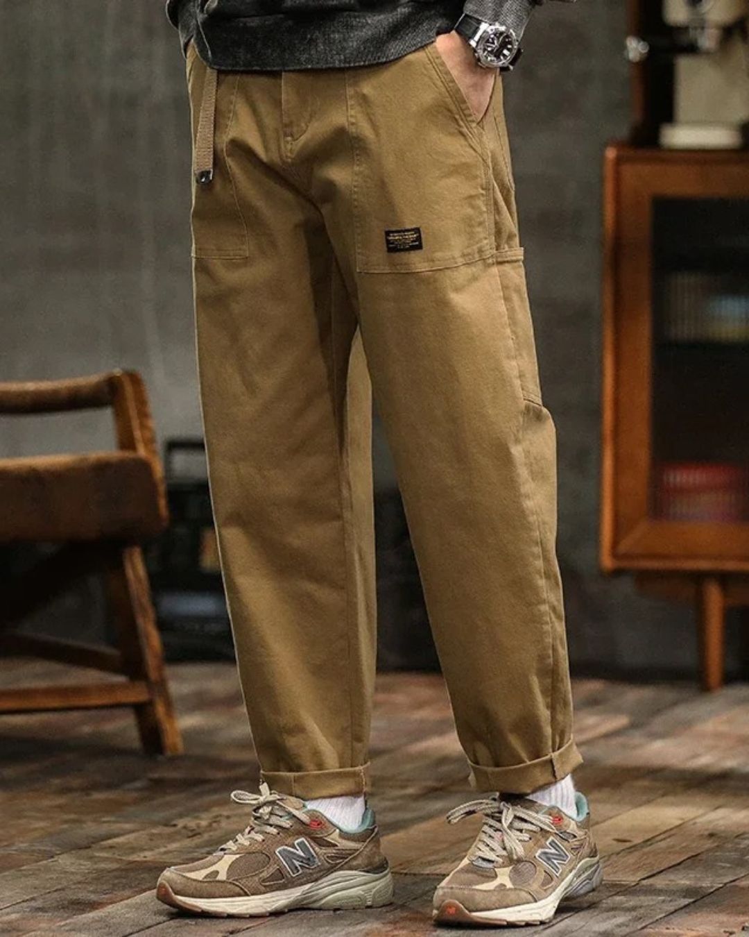 Vintage Straight-Leg Cargo Trousers For Men | Harrison