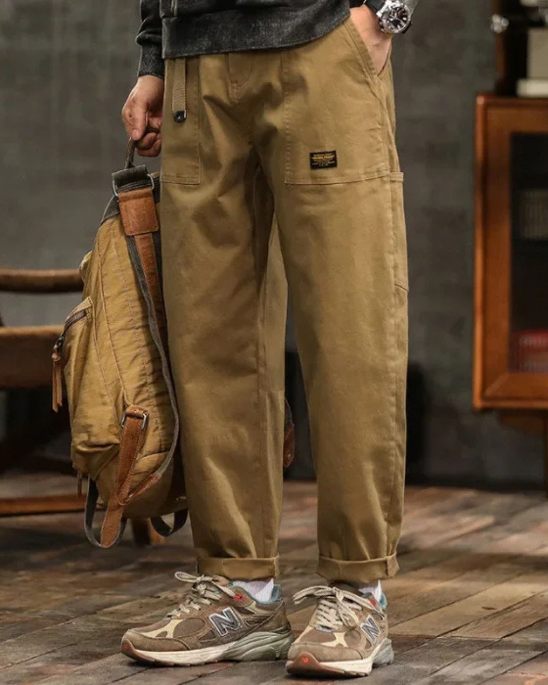 Vintage Straight-Leg Cargo Trousers For Men | Harrison