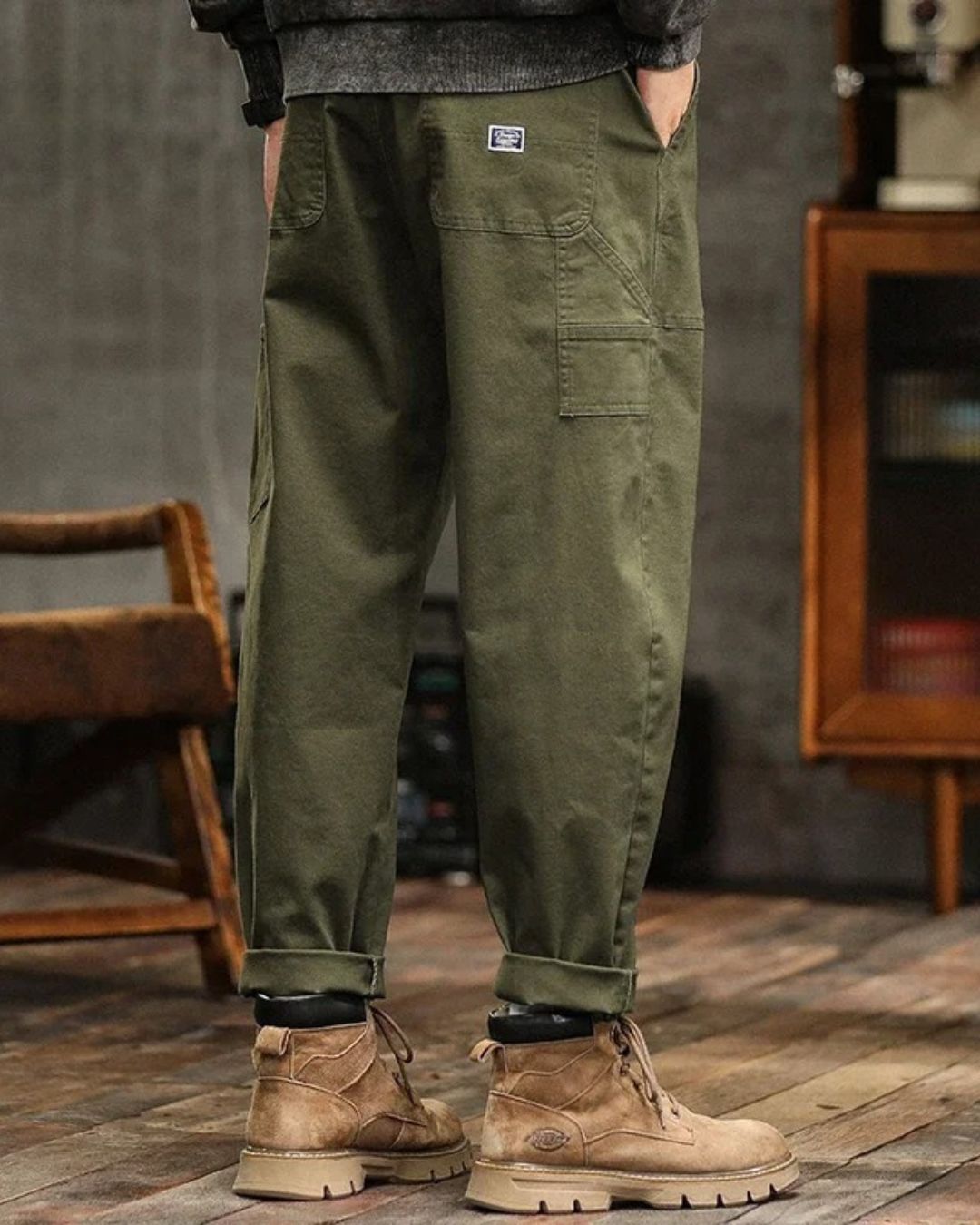 Vintage Straight-Leg Cargo Trousers For Men | Harrison