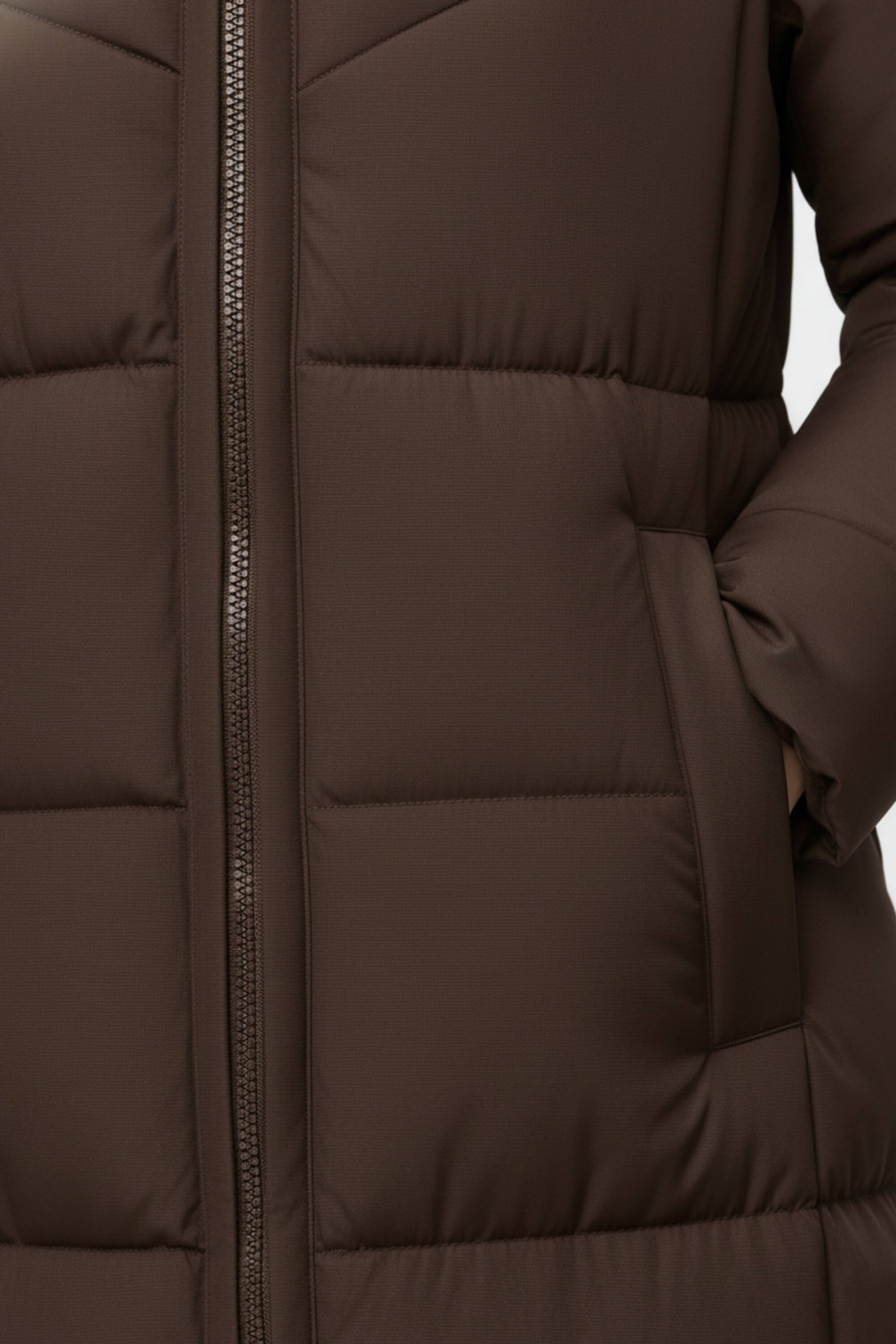 Long Hooded Quilted Puffer Coat For Women | Evelira