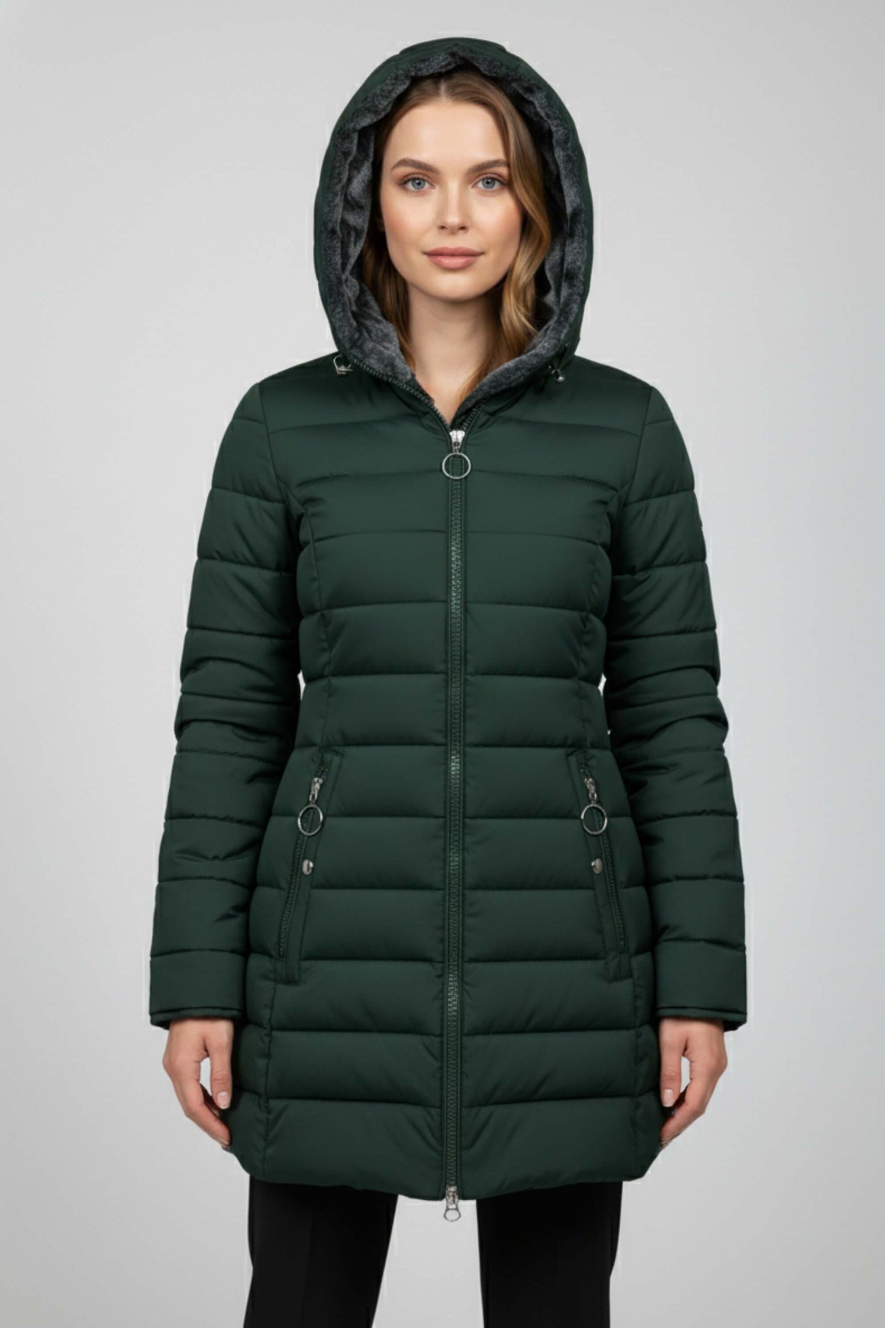 Long Hooded Quilted Puffer Coat For Women | Ravelle