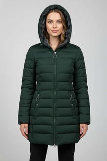 Long Hooded Quilted Puffer Coat For Women | Ravelle
