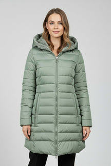 Long Hooded Quilted Puffer Coat For Women | Ravelle