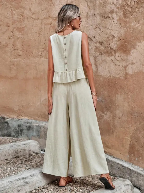 Casual Sleeveless Co Ord Lounge Set For Women | Altheira