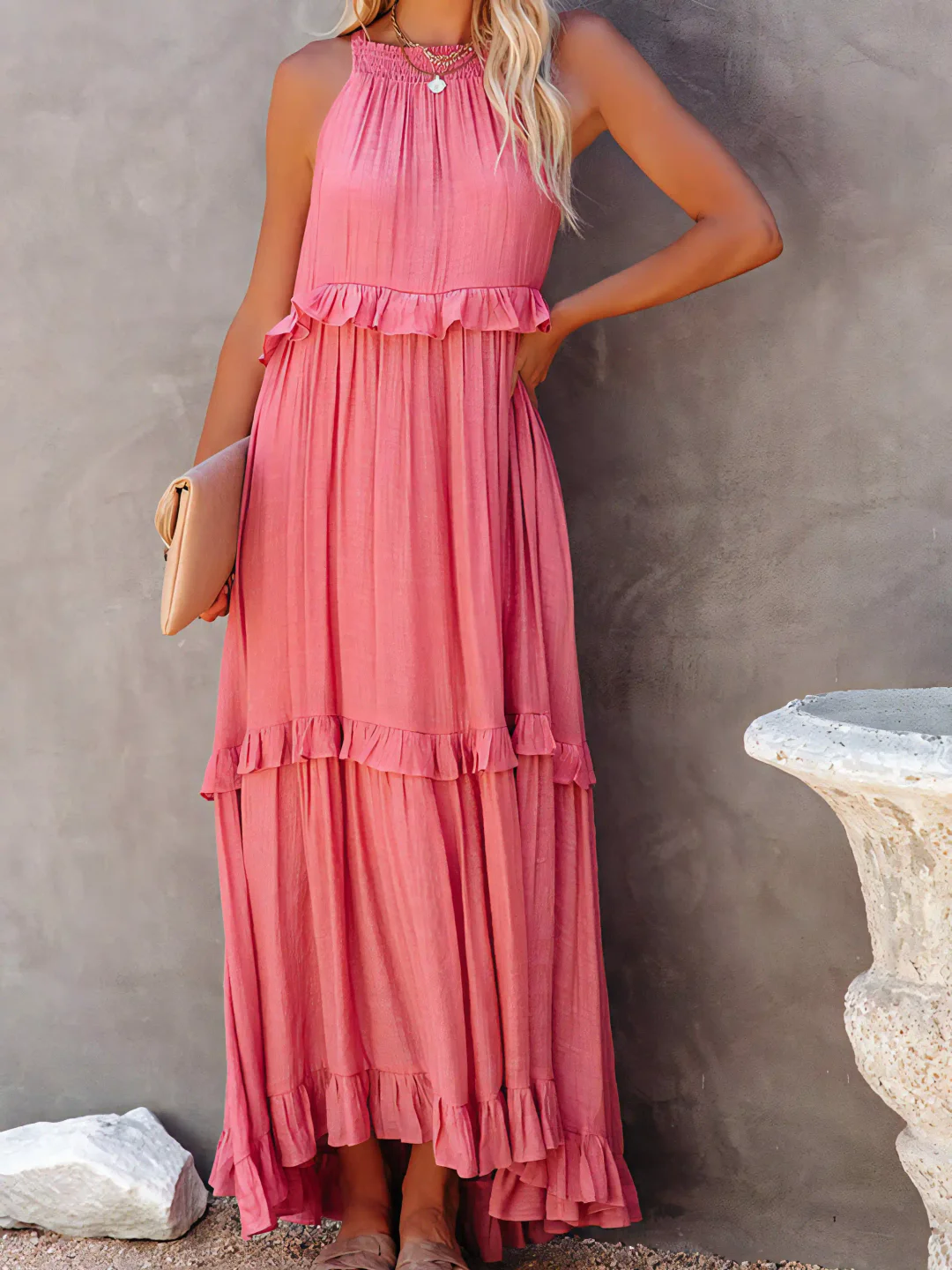Tiered Ruffle Long Dress For Women | Lara