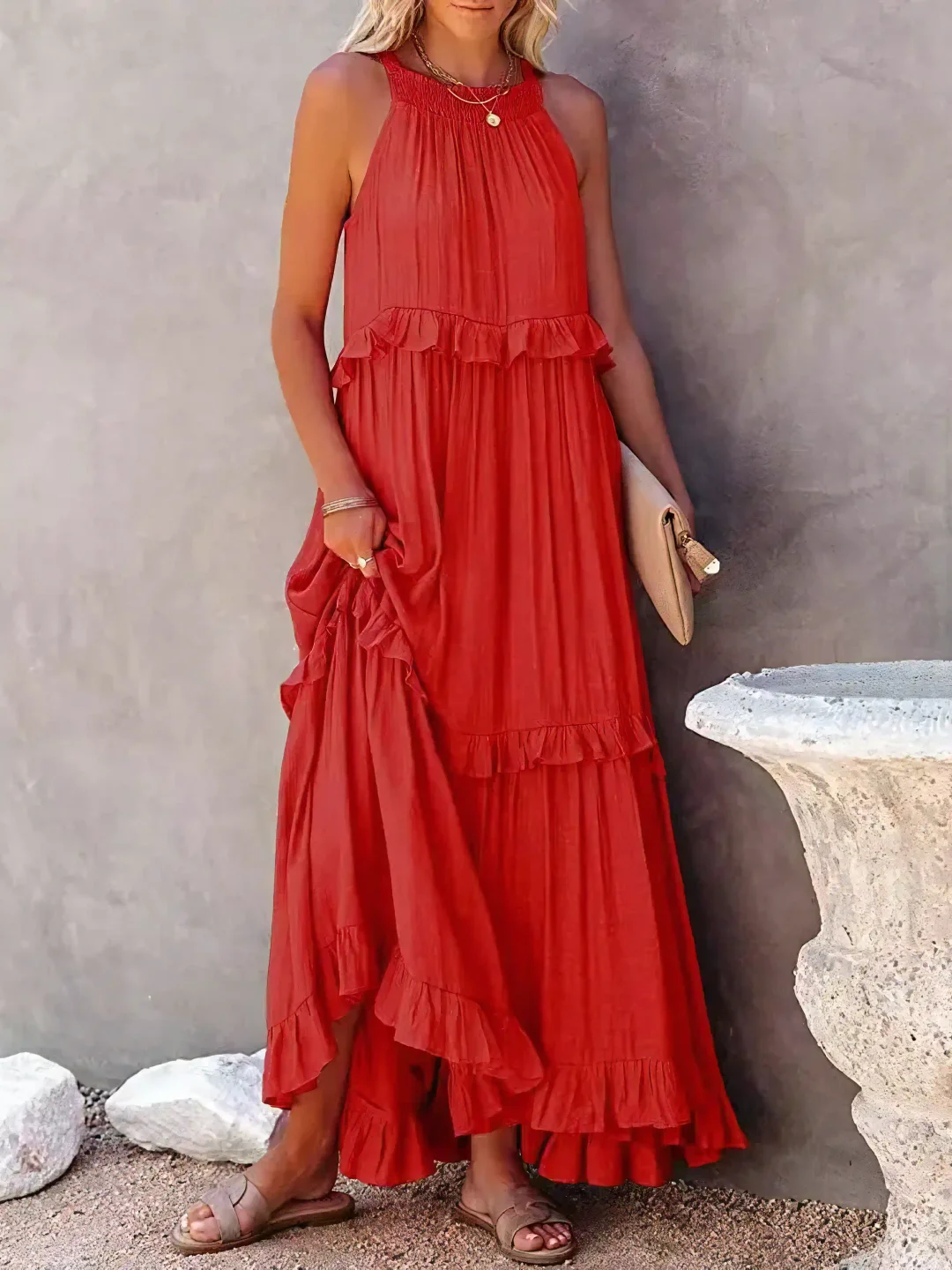 Tiered Ruffle Long Dress For Women | Lara