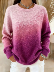 Gradient Crew Neck Sweater For Women | Emilie