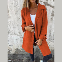Casual Long Button Coat For Women | Arlena
